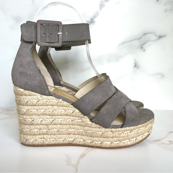 Dolce Vita Shoes - Dolce Vita Olly Suede Leather Platform Espadrilles Wedges in Gray size 7M preown